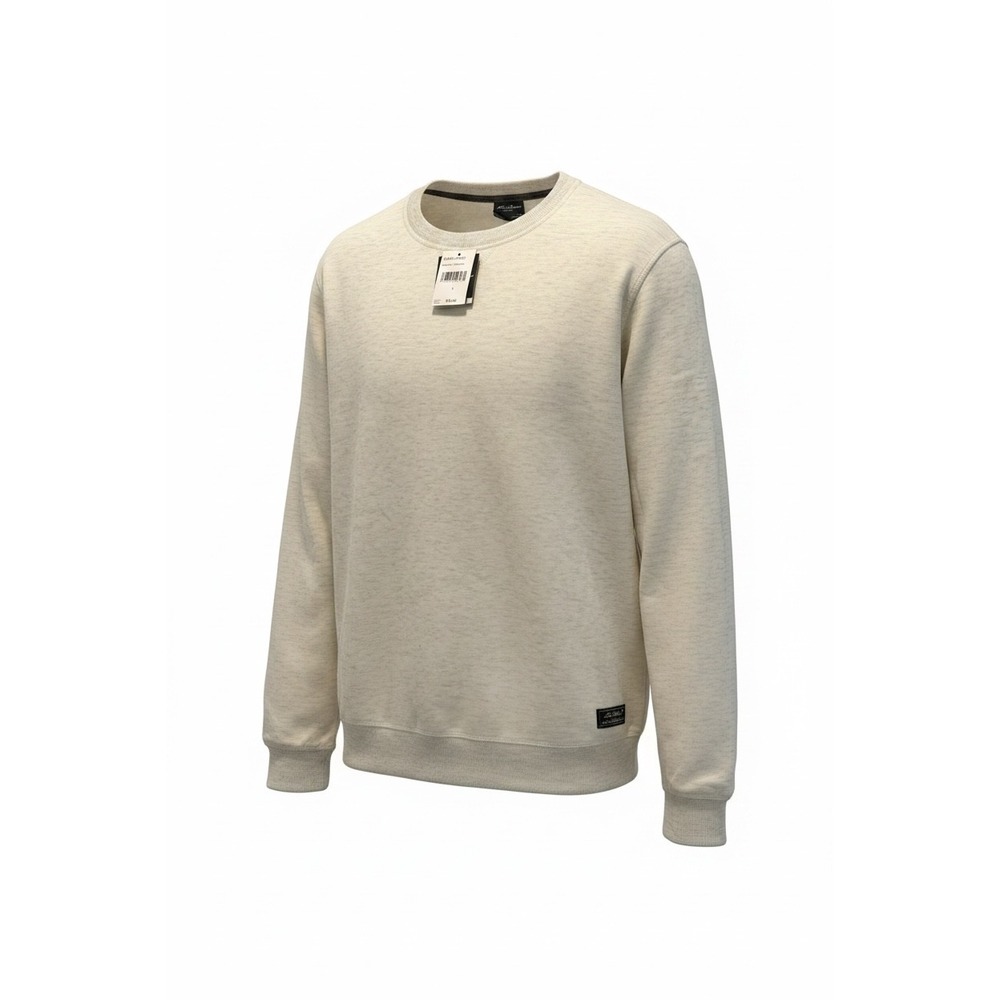 Eddie Bauer Lounge Mens Oatmeal Heather Crewneck Sweatshirt EM34LK005D NWT L - Picture 1 of 4